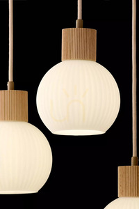Pendellampa Sigma ALBA 3 beige trä E27 41844 small 3
