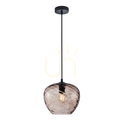 Kontrollera Hänglampa Italux svart/brun glas metall E27 PND-3033-1-BK-CF