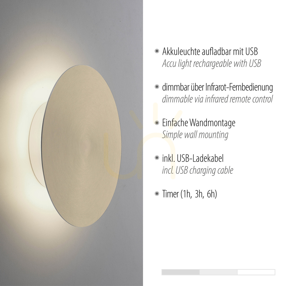 Display AKKU-PUNTUA 8152-60 Brun 1xLED vägglampa AKKU-PUNTUA 8152-60 Brun 1xLED vägglampa
