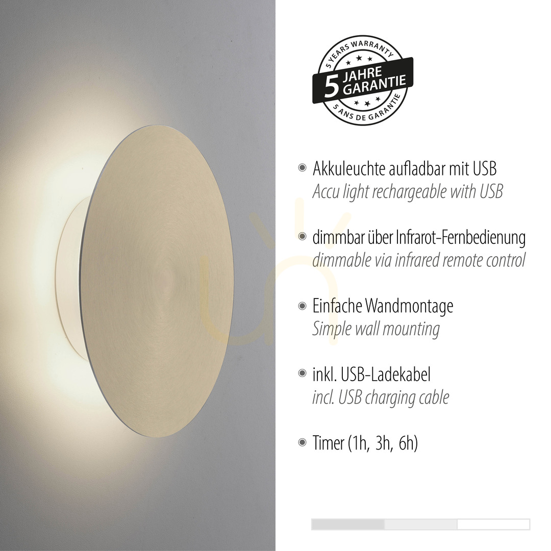 Visa AKKU-PUNTUA 8152-60 Brun 1xLED vägglampa AKKU-PUNTUA 8152-60 Brun 1xLED vägglampa