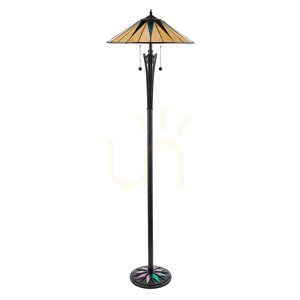 Stående Tiffanylampa Interiors Dark Star flerfärgad 156 cm 64041 small 1
