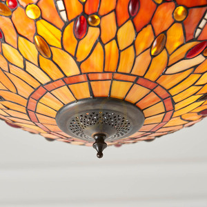 Pendellampa Interiors Dragonfly Tiffany Multicolor 3-ljuskälla E27 41 cm small 1