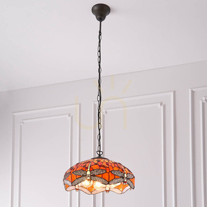 Tiffany taklampa 3-ljus Multicolor Dragonfly Interiors 64081 small 5