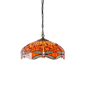 Tiffany taklampa 3-ljus Multicolor Dragonfly Interiors 64081 small 0