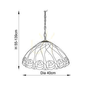 Tiffany taklampa Interiors Hutchinson multicolor glas Ø40 cm small 2