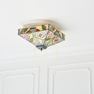 Plafond Interiors Willow Tiffany Multicolor 2xE27 Glas & Stål 35 cm 70699 small 3