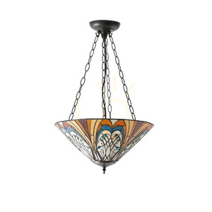 Tiffany taklampa Interiors Hector Multicolor 3-ljus E27 40 cm small 1