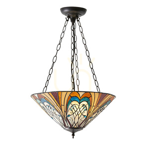 Tiffany taklampa Interiors Hector Multicolor 3-ljus E27 40 cm small 0