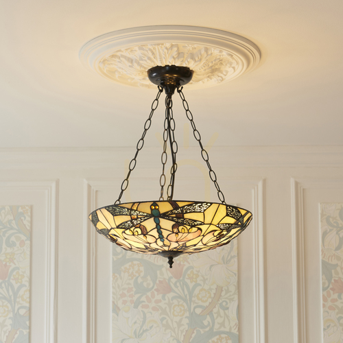 Kontrollera Ashton Tiffany flerfärgad taklampa 111869 Interiors