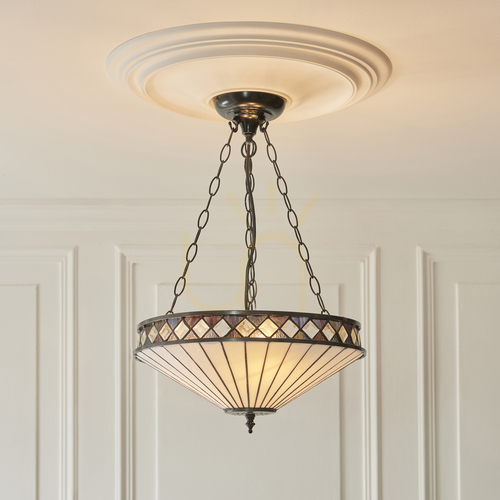 Kontrollera Taklampa Interiors Fargo Tiffany flerfärgad 111870