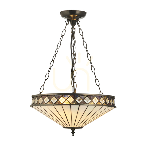 Kontrollera Taklampa Interiors Fargo Tiffany flerfärgad 111870
