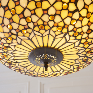 Tiffany taklampa Interiors Multicolor glas stål 3 ljuskällor E27 45 cm 111882 small 3