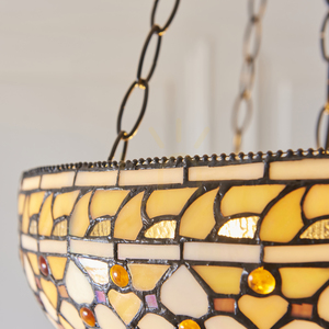 Tiffany taklampa Interiors Multicolor glas stål 3 ljuskällor E27 45 cm 111882 small 4