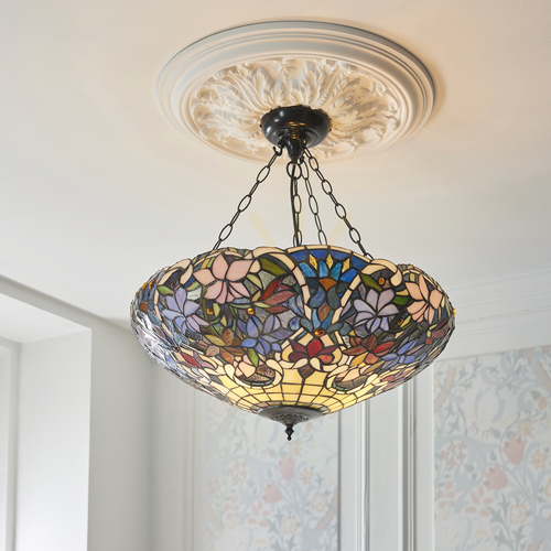 Kontrollera Tiffany taklampa Interiors Sullivan flerfärgad 111887
