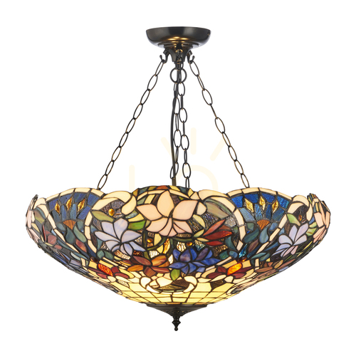 Kontrollera Tiffany taklampa Interiors Sullivan flerfärgad 111887