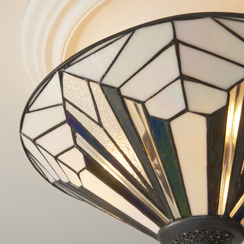 Kontrollera Plafond Interiors Astoria Tiffany flerfärgad 3-ljus E27 48 cm