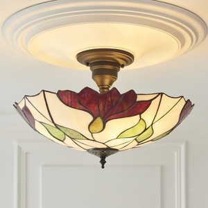 Taklampa Interiors Botanica Tiffany flerfärgad E27 Ø45 cm 3 ljusglas taklampa small 4