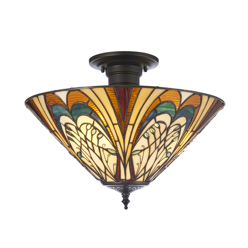 Kontrollera Taklampa Interiors Hector Tiffany flerfärgad 40 cm E27 111905