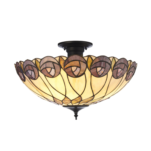 Kontrollera Hutchinson Tiffany flerfärgad taklampa 111906 interiör.
