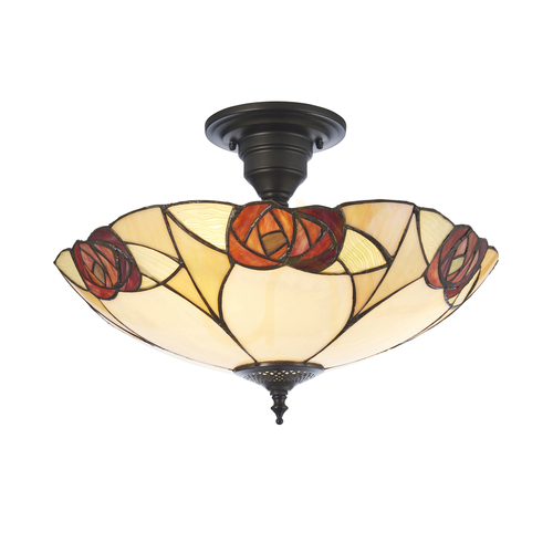 Kontrollera Taklampa Interiors Ingram Tiffany flerfärgad 3-ljus E27 45 cm 111907