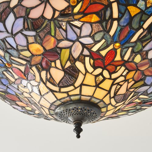 Kontrollera Taklampa Tiffany flerfärgad 3-ljus E27 40 cm Interiors 111915