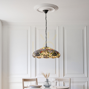 Tiffany taklampa Interiors Sullivan multicolor 3-ljus E27 57 cm 112193 small 2