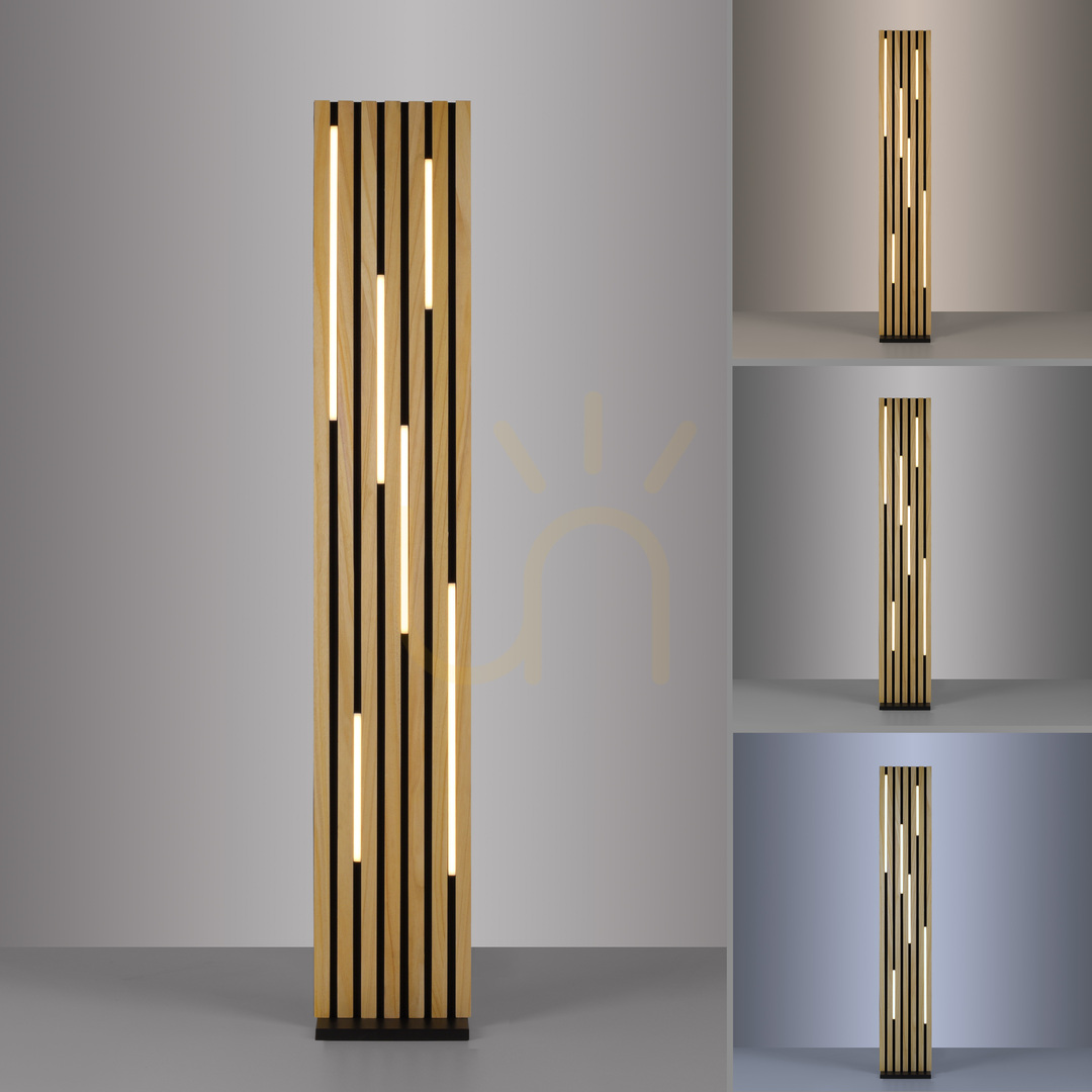 Kontrollera Q-AKUSTIK 822-79 Golvlampa i trä med 1 LED-lampa Q-AKUSTIK 822-79 Golvlampa i trä med 1 LED-lampa