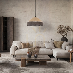 Eliss svart jute-pendellampa 1 Xe27 small 1