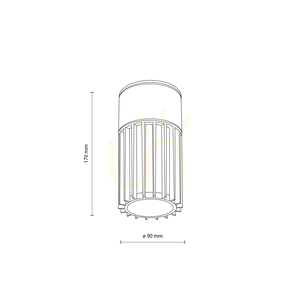 Ribo Gray taklampa IP54 1 XE27 small 7