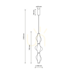 Elva Black  22 W LED-pendellampa small 21