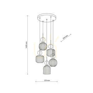 Sophia Cognac White taklampa, 5 Xe14 small 9