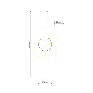 Java New Brown vägglampa med 2 LED-lampor small 5