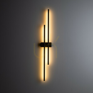 Flash New Brown Wood vägglampa med 2 LED-lampor small 1