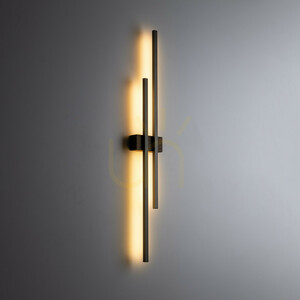 Flash New Brown Wood vägglampa med 2 LED-lampor small 2