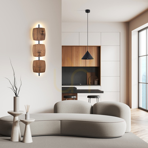 Selva L LED-vägglampa i valnöt small 4