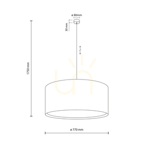 Largo Beige taklampa, 3 Xe27 small 7
