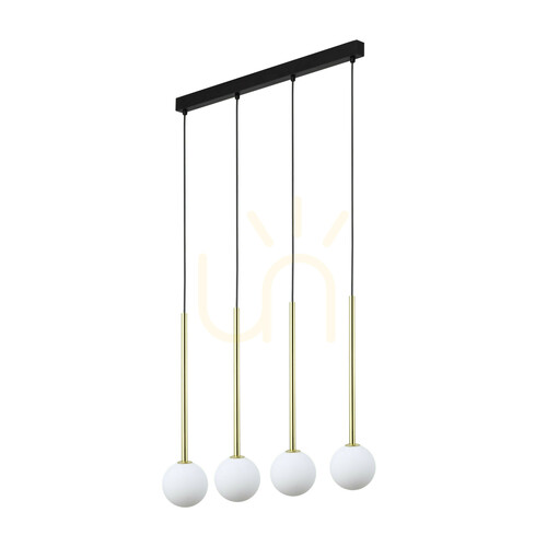 Kontrollera Zuma Ali Gold pendellampa med 4 lampor