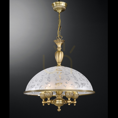 Kontrollera Italux Pendant Light 5xE27 Brass Glass Vetro Oriente L.6202/48