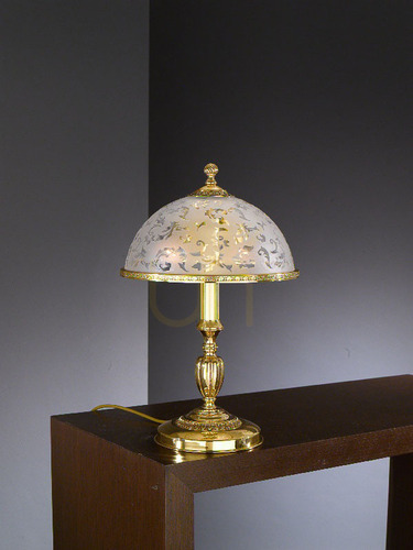 Kontrollera Skrivbordslampa Italux Vetro Oriente guld glas mässing E27 2 ljuskällor P.6302/M