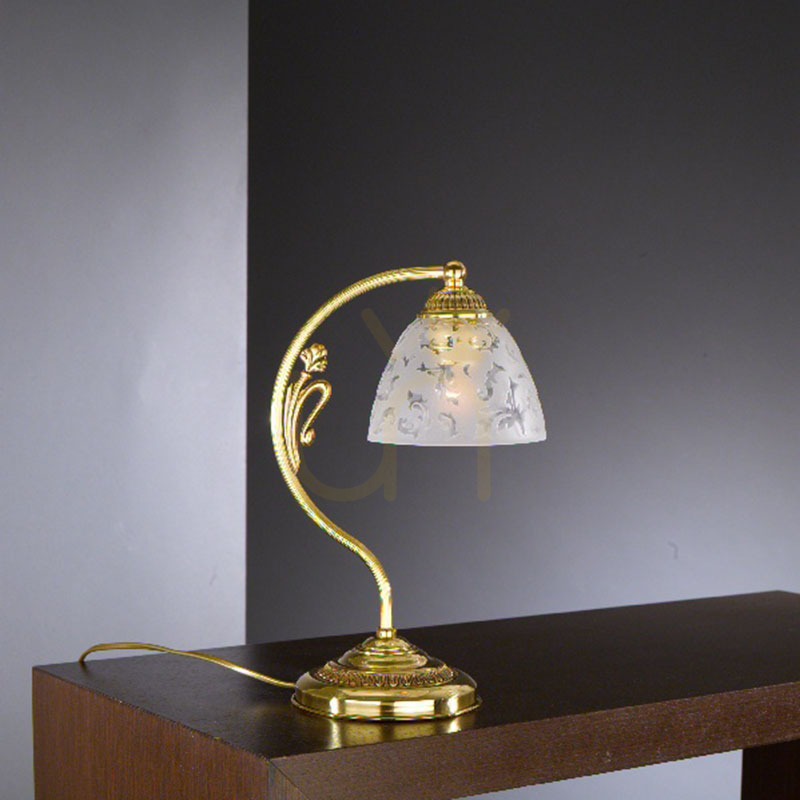 Kontrollera Skrivbordslampa Italux Vetro Oriente guld glas mässing E27 P.6352/P Skrivbordslampa Italux Vetro Oriente guld glas mässing E27 P.6352/P