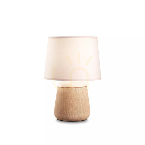 Kontrollera Bordslampa Ideallux KALI TL1 vit tyg/metall 20 cm E14 245331