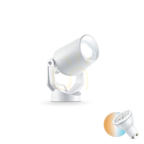 Kontrollera Ideallux ELIO 120218 vit GU10 IP66 12,5 cm drive-in trädgårdsstrålkastare
