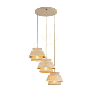 Kalum Wood taklampa, 3 Xe27, cirkel small 6