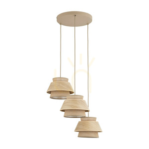 Kalum Wood taklampa, 3 Xe27, cirkel small 0