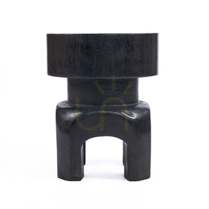 BAZAR BIZAR The Squat Spot pall i massivt trä, svart, 40 × 40 × 50 cm small 2