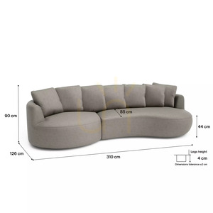 BELLEVILLE hörnsoffa med 4 sittplatser – färg: taupe från City Sofa small 4