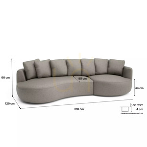 BELLEVILLE hörnsoffa med 4 sittplatser – färg: taupe från City Sofa small 4