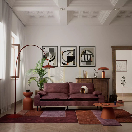 Kontrollera AVENTINE tvåsitssoffa – Burgundy City Sofa