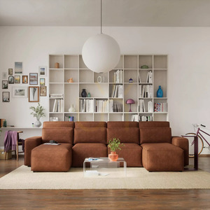 JORDAAN hörnsoffbädd – U-formad – tegelröd från City Sofa small 1