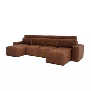 JORDAAN hörnsoffbädd – U-formad – tegelröd från City Sofa small 3